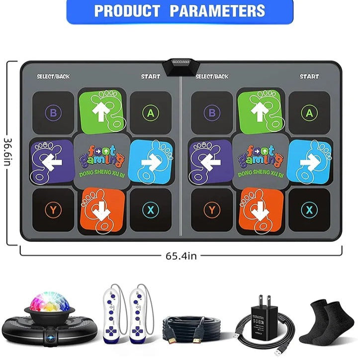 Kids Dance Mat Game with Two Wireless Controllers, Motion Camera, and 144 Dance Songs