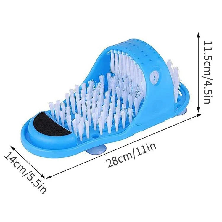Hands Free Foot Scrubber with Non-Slip Base and Contoured Bristles