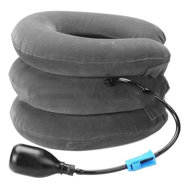 Inflatable Neck Collar with Hand Pump and Adjustable Support for 12-17in Neck