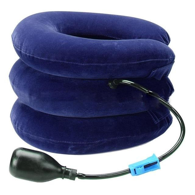Inflatable Neck Collar with Hand Pump and Adjustable Support for 12-17in Neck