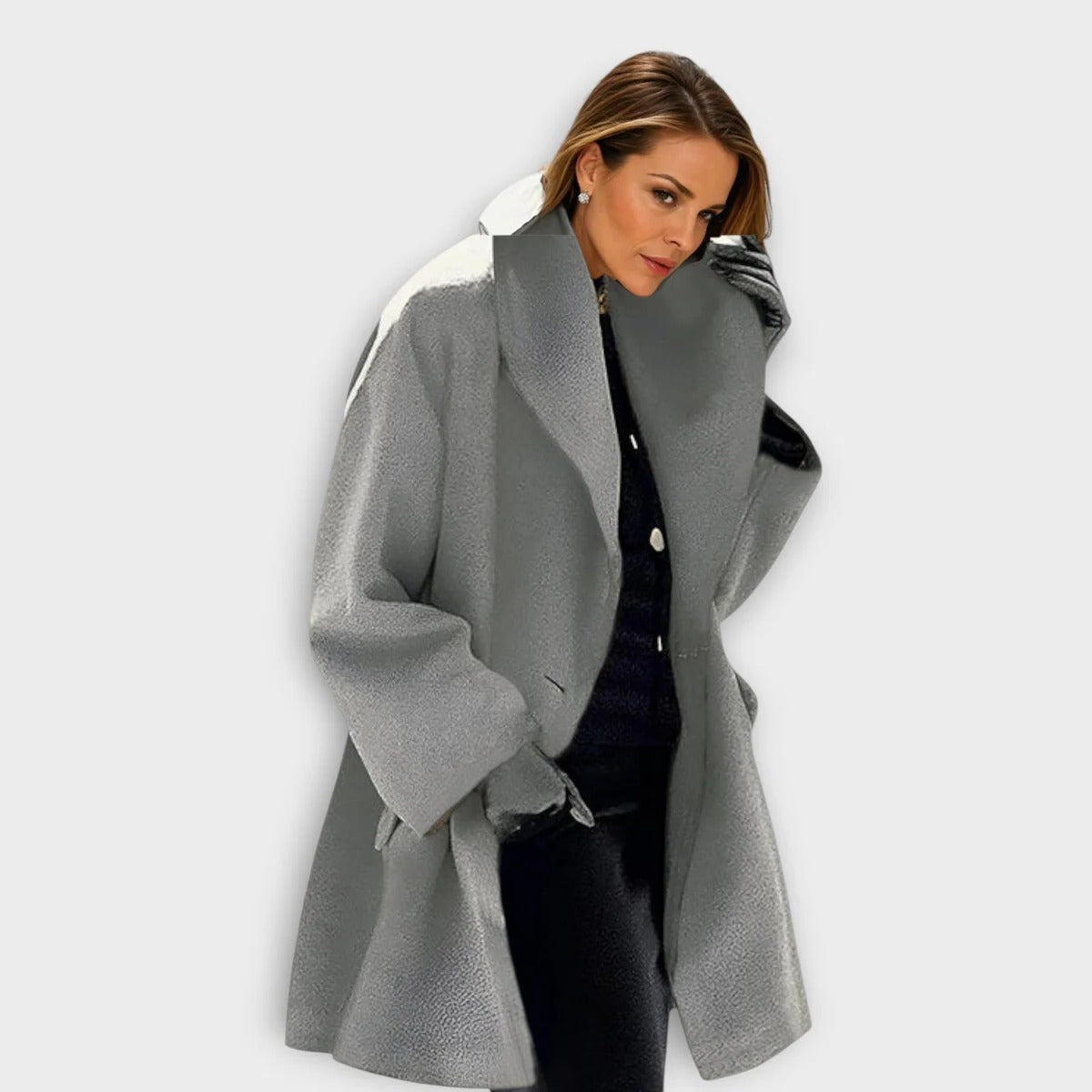 Womens Wool Blend Coat with Wind-Resistant Fabric and Soft Lining