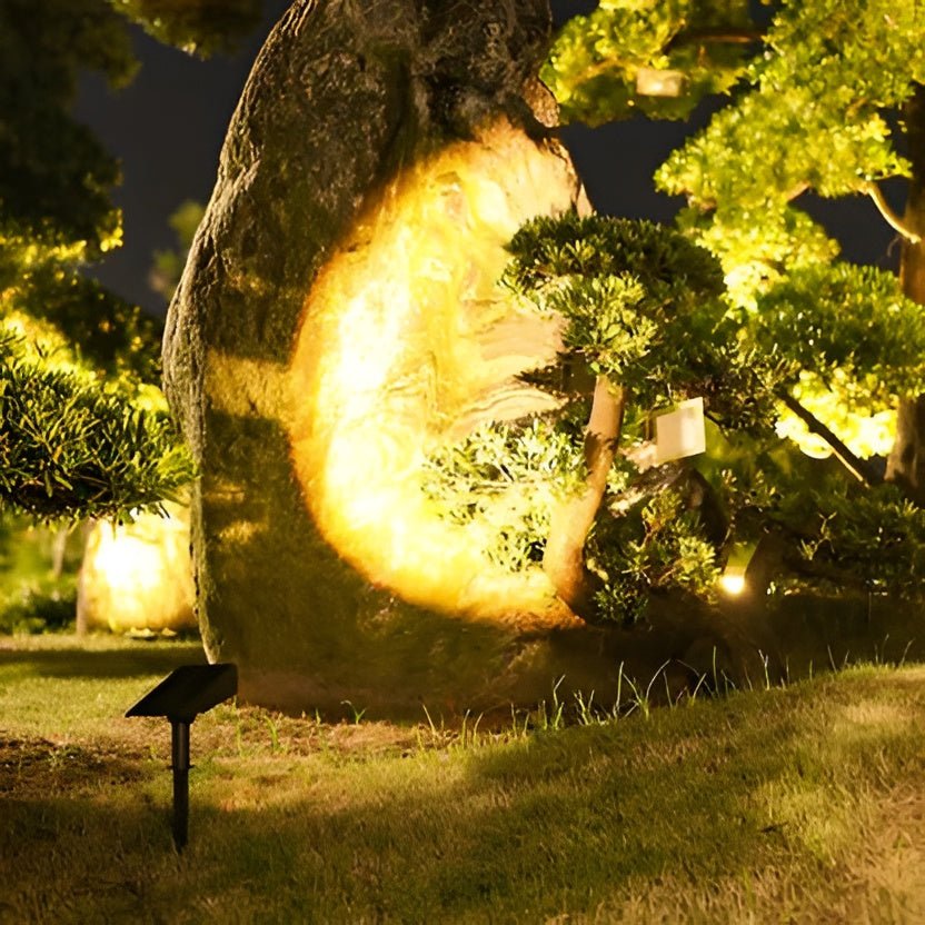 Outdoor Solar Spotlight with Adjustable Zoom Lens and RGB Color Options - Alverraliving