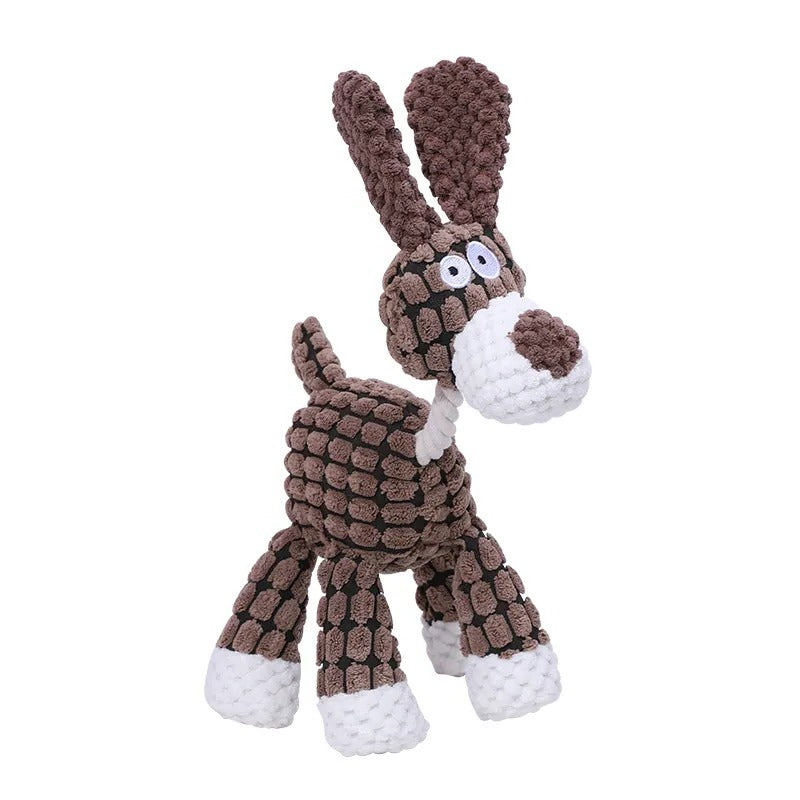 Reinforced Plush Dog Toy with Built-In Squeaker for Medium to Large Dogs