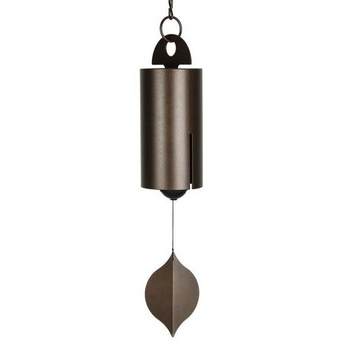 Wind Activated Steel Bell with Dual Resonance Chamber and Ash Wood Clapper