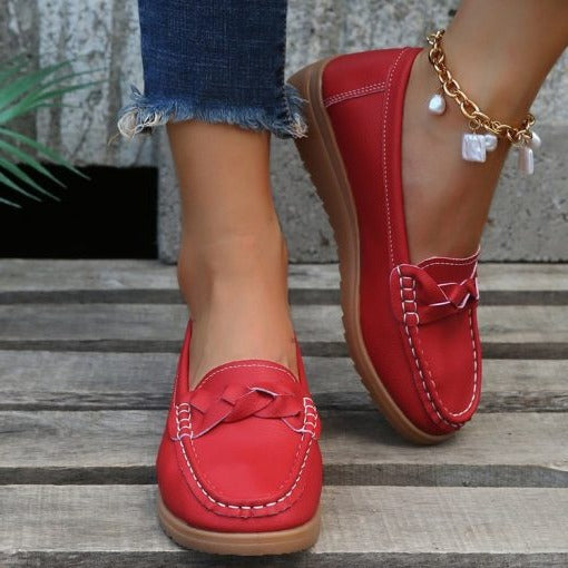 Womens Slip-On Loafers with 3D Arch Support and Wide Toe Box, Breathable Material