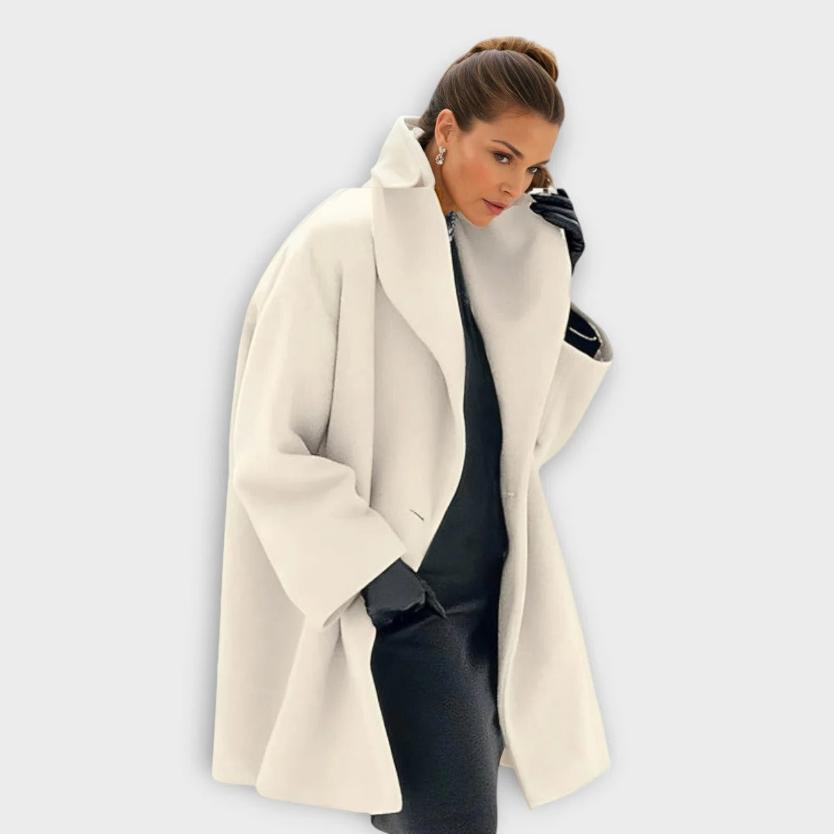 Womens Wool Blend Coat with Wind-Resistant Fabric and Soft Lining