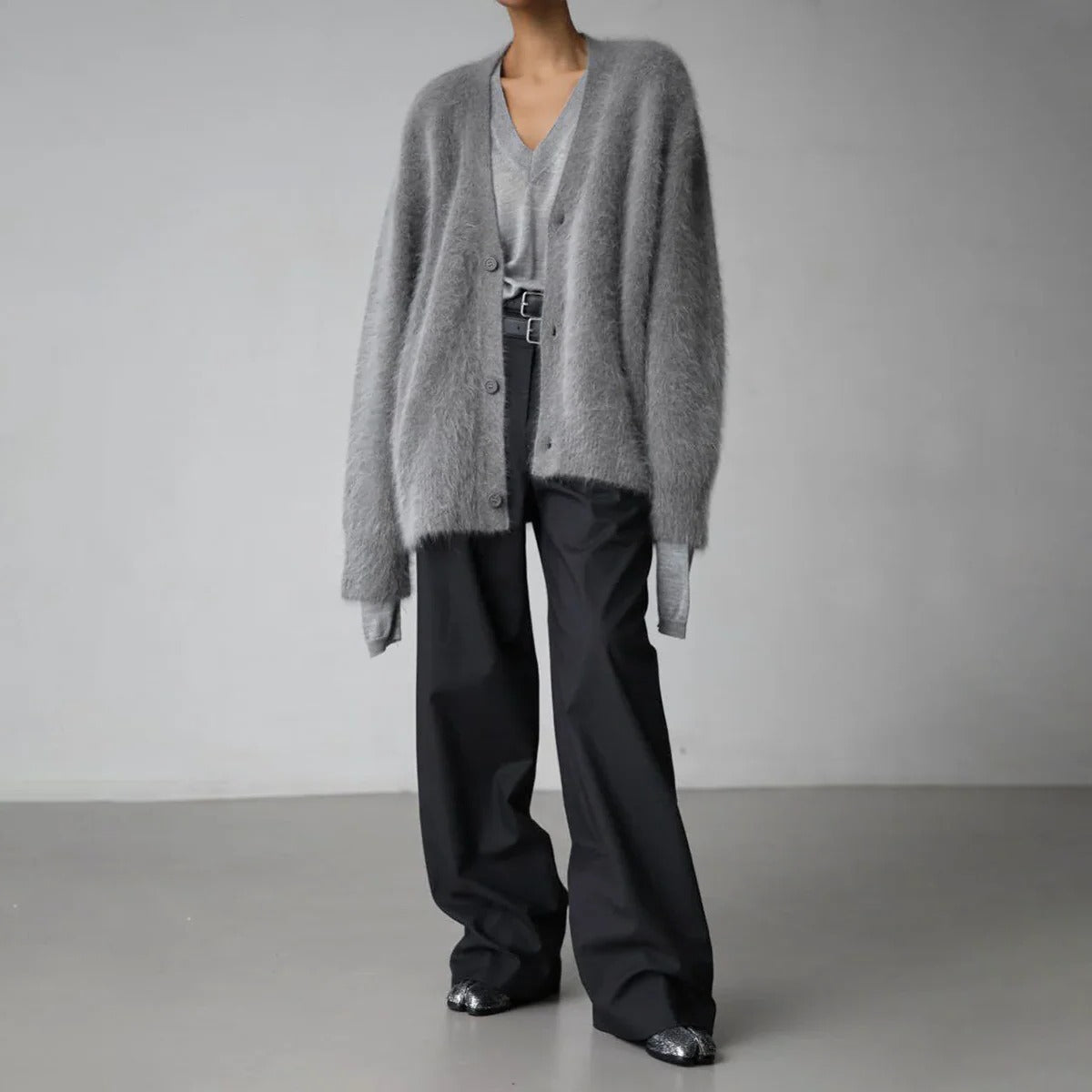 Women's Knit Sweater with Round Neckline and Natural Fiber, Shape Retention