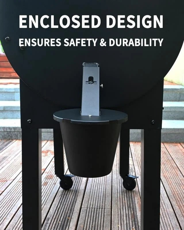 Grease Collector with Fitted Lid and Reusable Liner for Pellet Grills