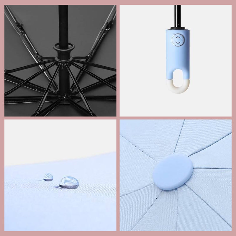 Automatic Opening Umbrella with Rotating Hook Handle and Water Repellent Canopy