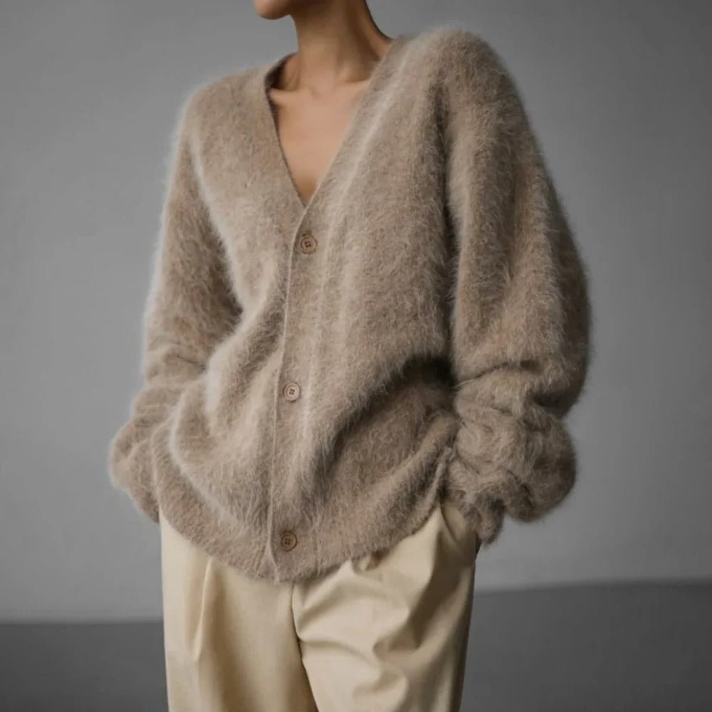 Women's Knit Sweater with Round Neckline and Natural Fiber, Shape Retention