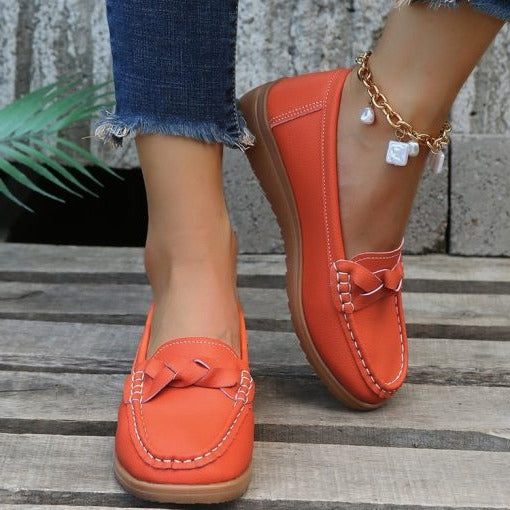 Womens Slip-On Loafers with 3D Arch Support and Wide Toe Box, Breathable Material