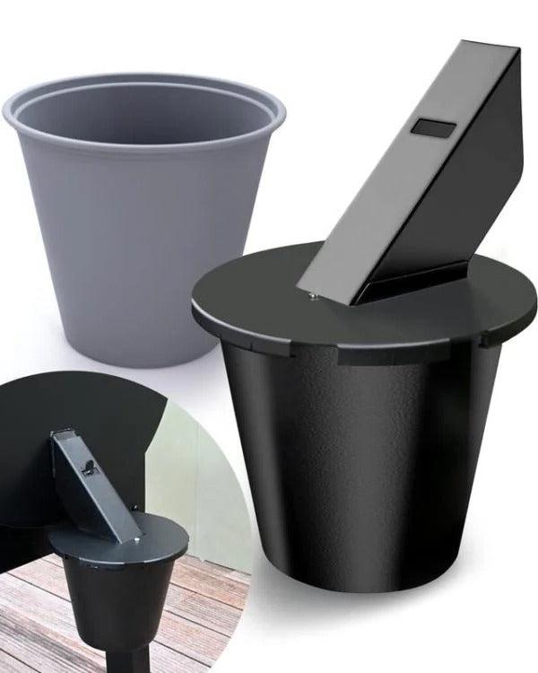 Grease Collector with Fitted Lid and Reusable Liner for Pellet Grills