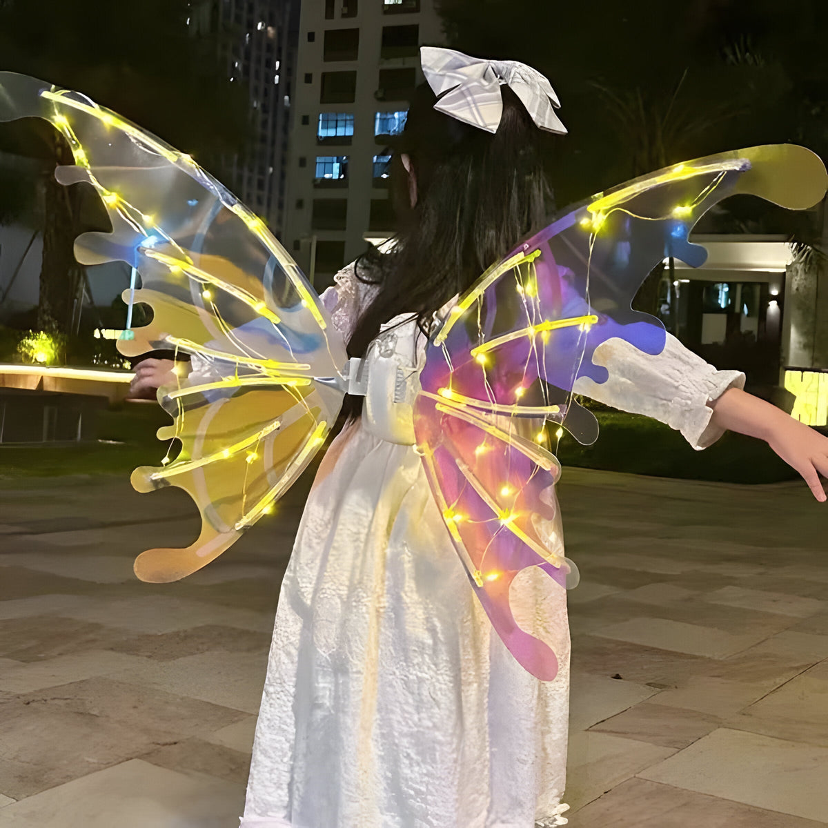LED Butterfly Wings with Electric Flapping Motion and Lights for Kids and Adults