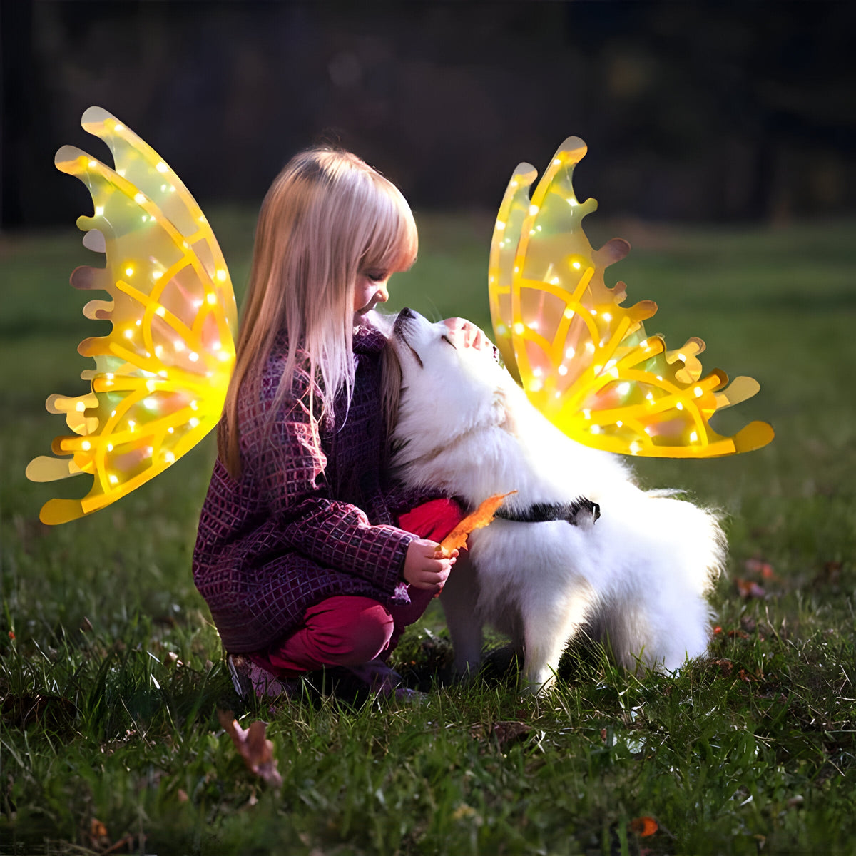 LED Butterfly Wings with Electric Flapping Motion and Lights for Kids and Adults