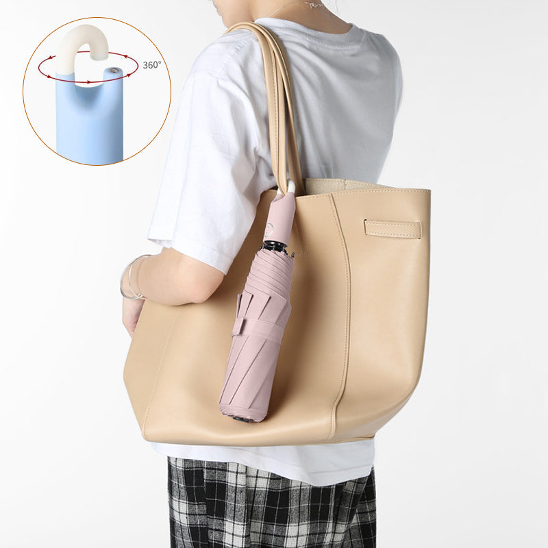 Automatic Opening Umbrella with Rotating Hook Handle and Water Repellent Canopy