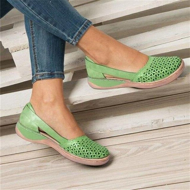 Wide Toe Box Ballet Flats with Hidden Heel and Non-Slip Sole