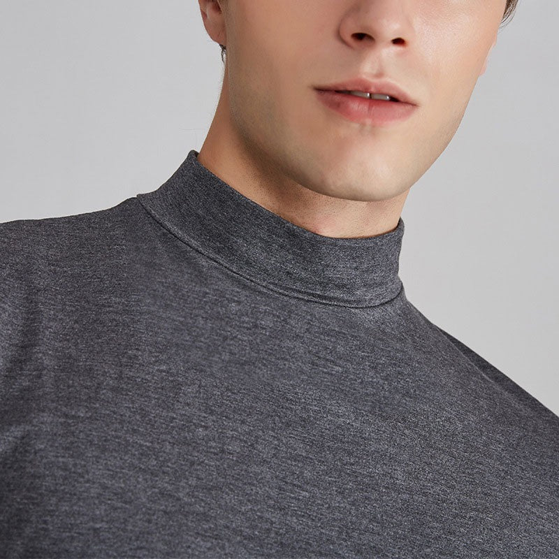 Mens Turtleneck Shirt with Cotton Blend Fabric and Full Length Sleeves, 5 Colors