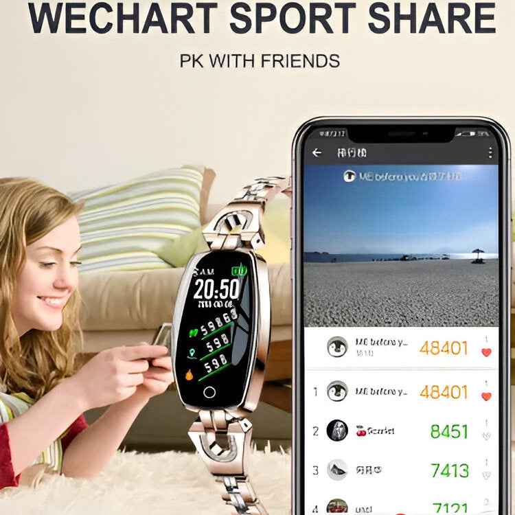 Activity Tracker Bracelet with Color Touchscreen and Heart Rate Monitor, Three Interchangeable Chains