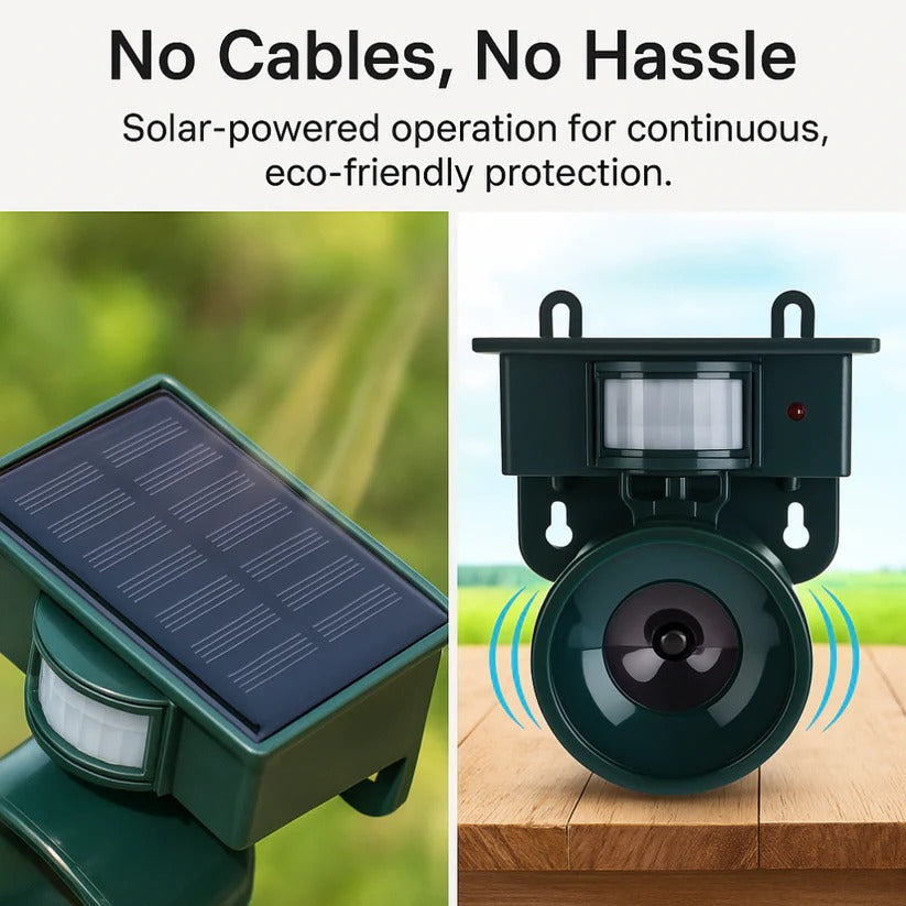 Solar Motion Sensor Bird Repeller with Infrared Detection and Adjustable Sound