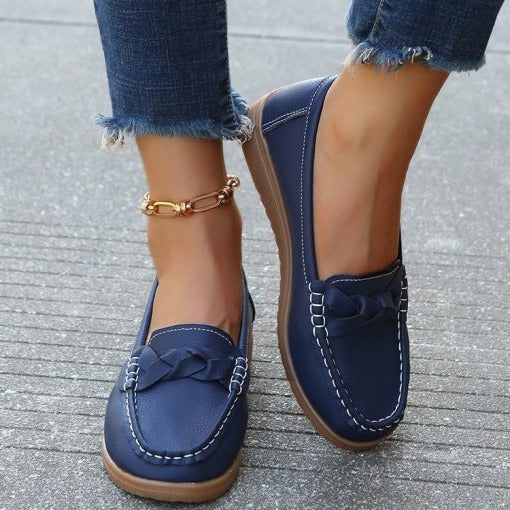 Womens Slip-On Loafers with 3D Arch Support and Wide Toe Box, Breathable Material
