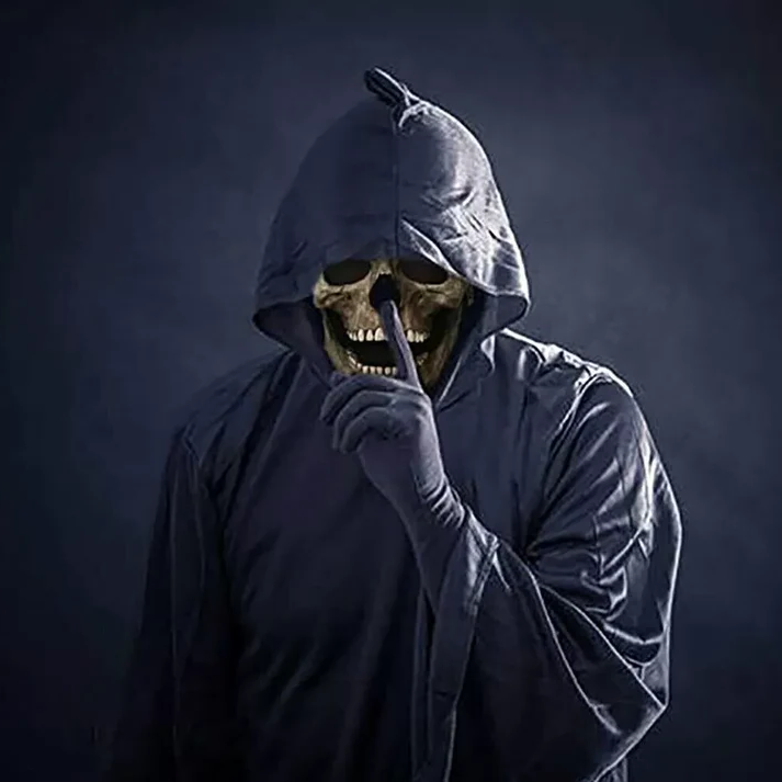 Full Head Skull Mask with Movable Jaw and Realistic Expressions