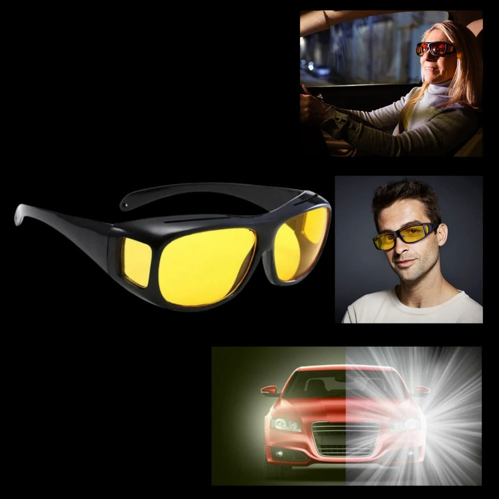 Over Glasses Night Driving Glasses with Polarized Lenses and Extended Side View