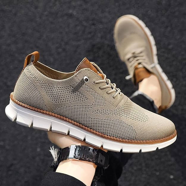 Business Casual Knit Shoes with Wide Orthopedic Toe Box and Breathable Construction