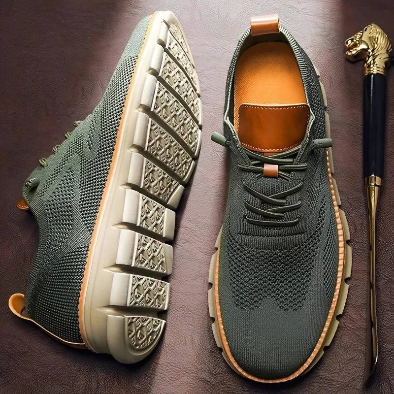Business Casual Knit Shoes with Wide Orthopedic Toe Box and Breathable Construction