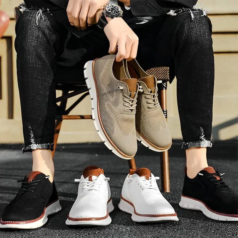 Business Casual Knit Shoes with Wide Orthopedic Toe Box and Breathable Construction