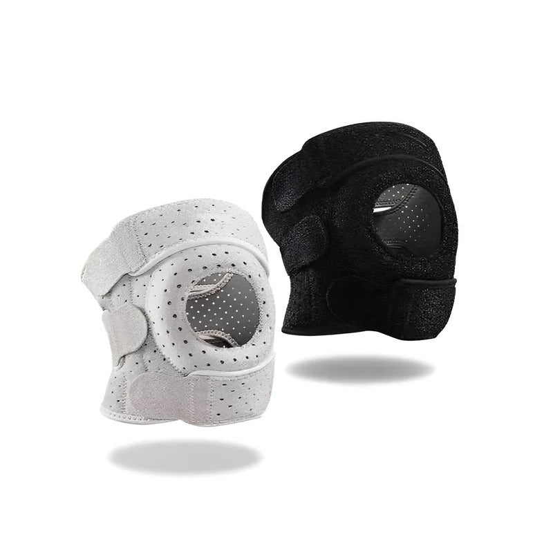 Adjustable Knee Brace with Silicone Ring and Dual Side Stabilizers