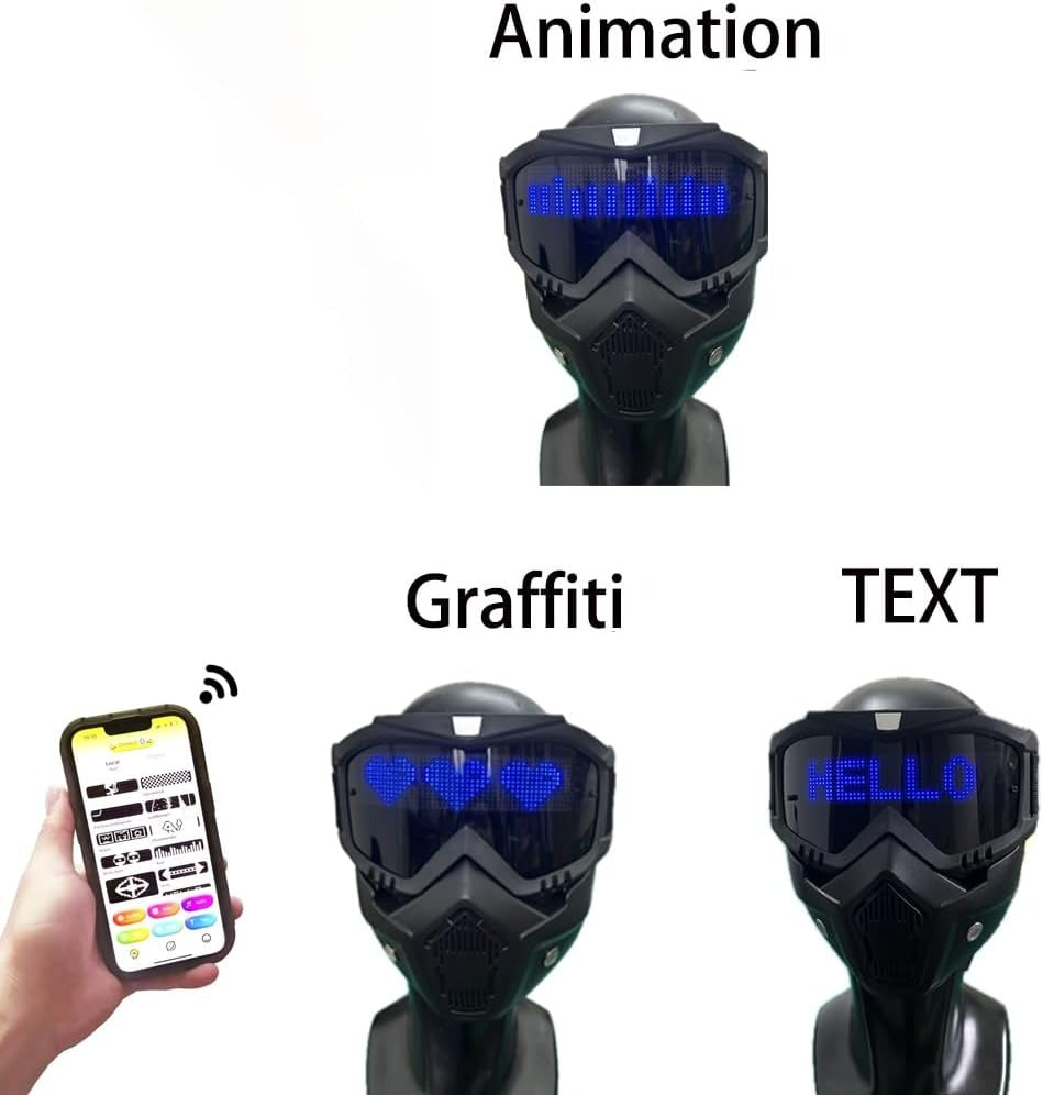 App Controlled LED Mask with Custom Animation and Text Display