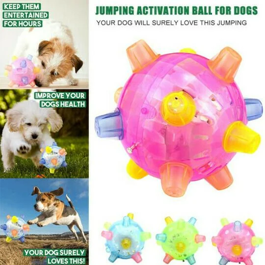 Interactive Bouncing Ball with LED Lights and Touch Activation for Dogs