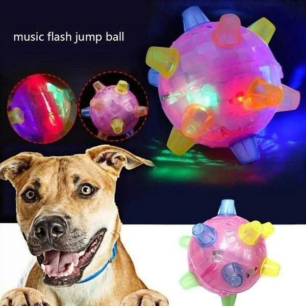 Interactive Bouncing Ball with LED Lights and Touch Activation for Dogs