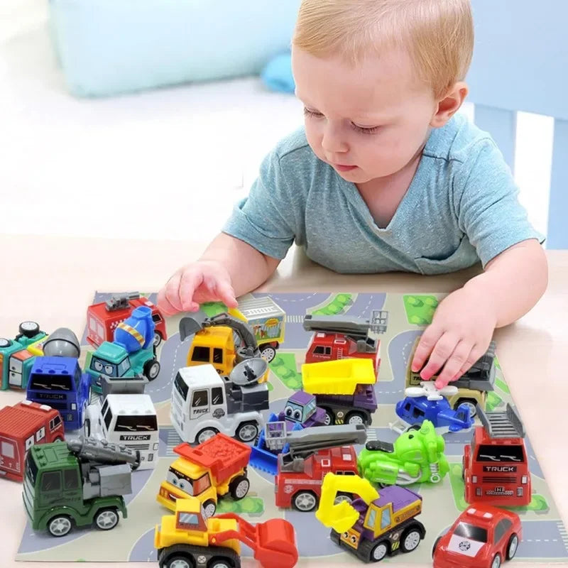 Christmas Advent Calendar with 24 Pull Back Mini Cars and Colorful Racing Vehicles