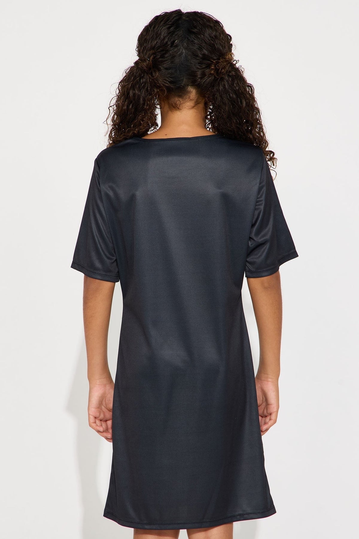Skeleton Bone Print Dress for Kids with Crew Neck and Short Sleeves