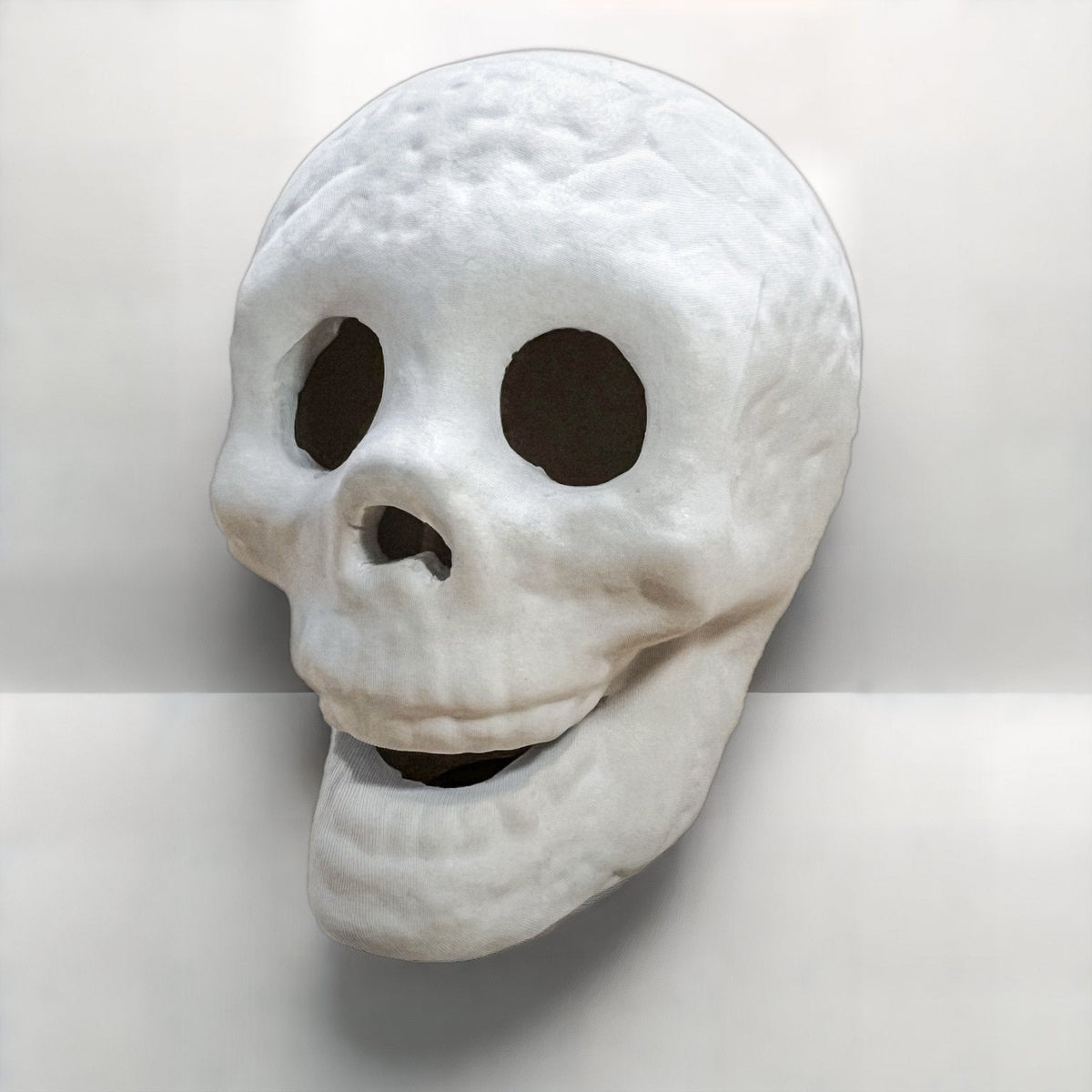 Ceramic Skull Fire Pit Log with Hollow Eye Openings for Halloween Displays