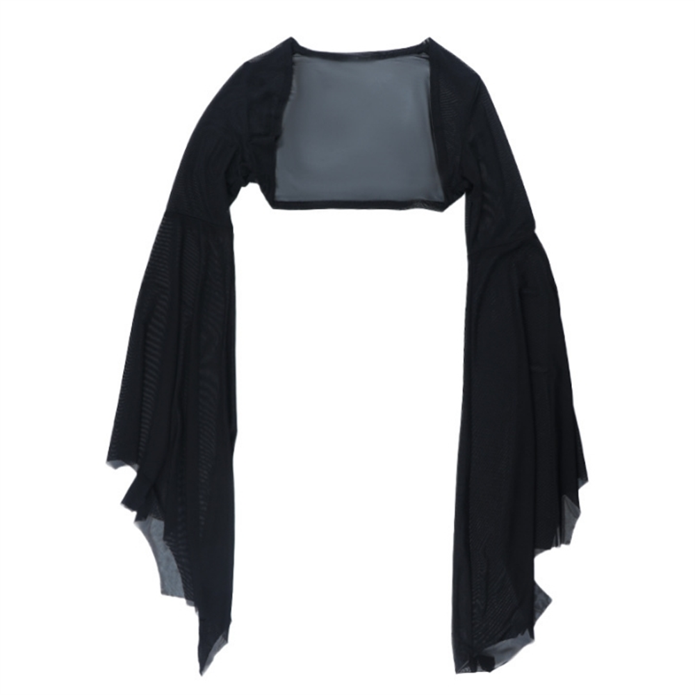 Black Mesh Crop Top with Bat Sleeves for Gothic Costume Layering All Vera Mart