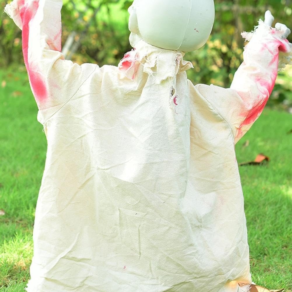 Sound Activated Hanging Ghost Prop with Swaying Motion and Red Eye Lights