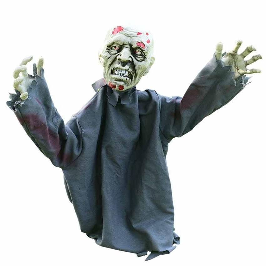 Sound Activated Hanging Ghost Prop with Swaying Motion and Red Eye Lights