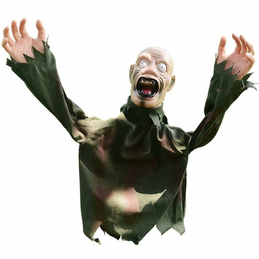 Sound Activated Hanging Ghost Prop with Swaying Motion and Red Eye Lights