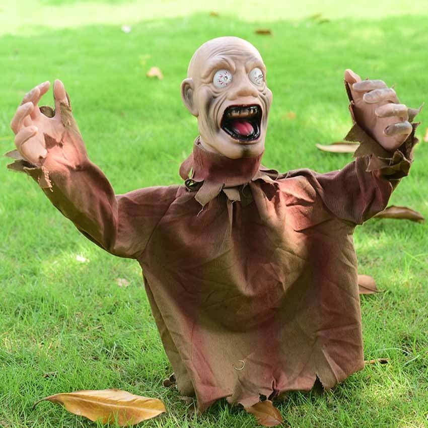Sound Activated Hanging Ghost Prop with Swaying Motion and Red Eye Lights