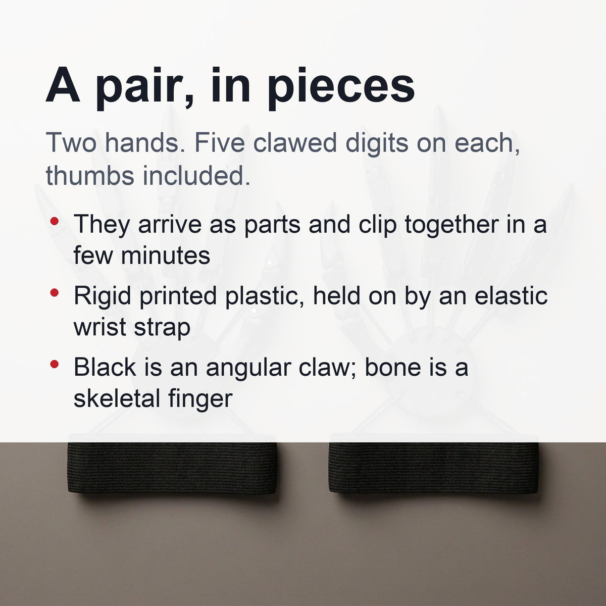 Finger Extension Claws with Articulated Joints and Elastic Wrist Strap, Pair Set All Vera Mart