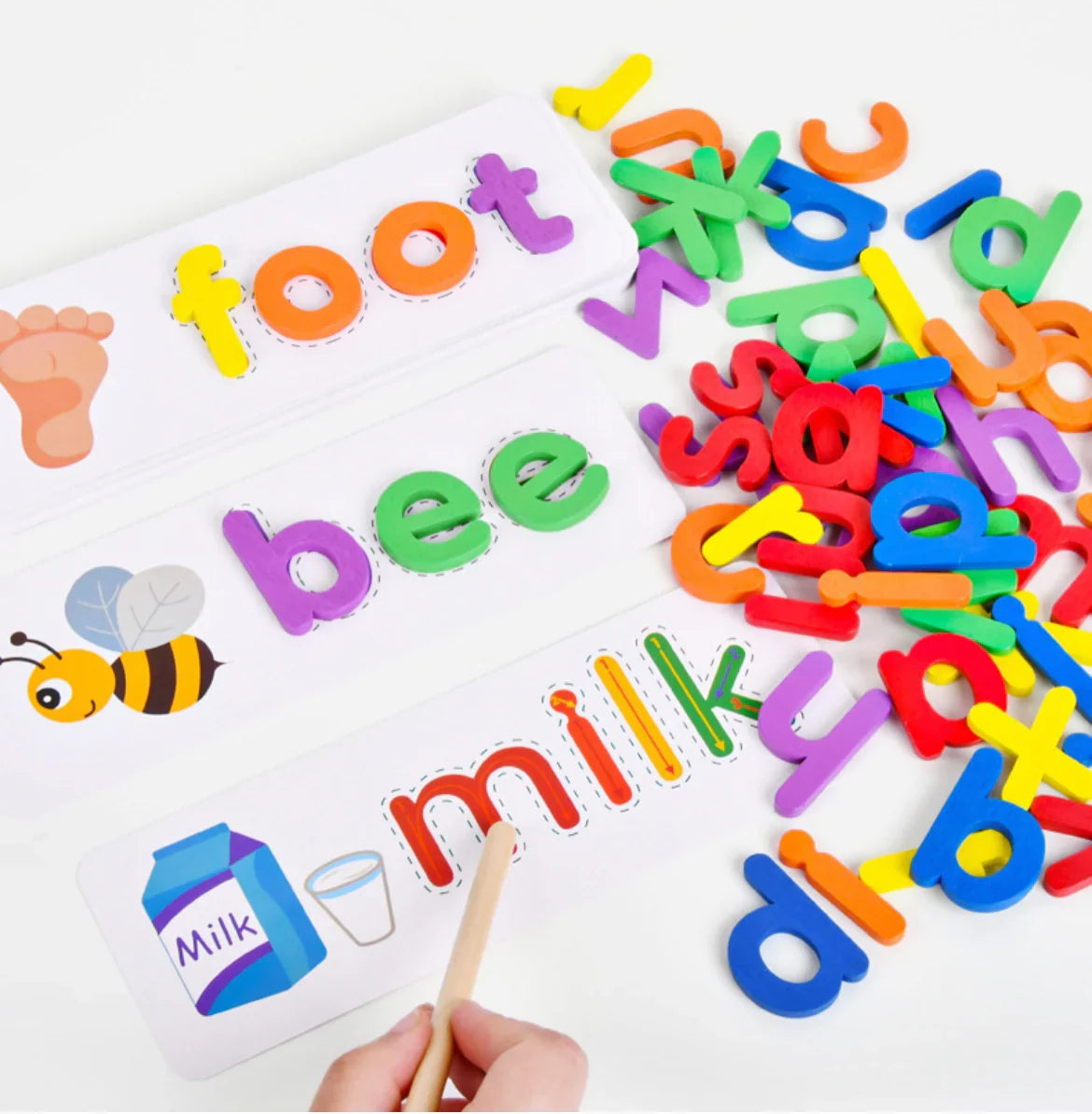 Letter Tiles Word Building Set with Picture Cards and Sound Matching