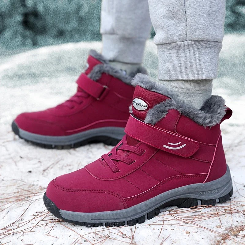 Women's Slip-On Snow Boots with Anti-Slip Outsole and Plush Thermal Lining