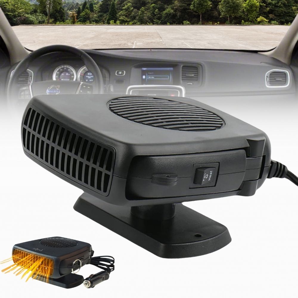 Ceramic Car Heater Fan with Dual Mode Operation and Extended Cable for 12V Vehicles