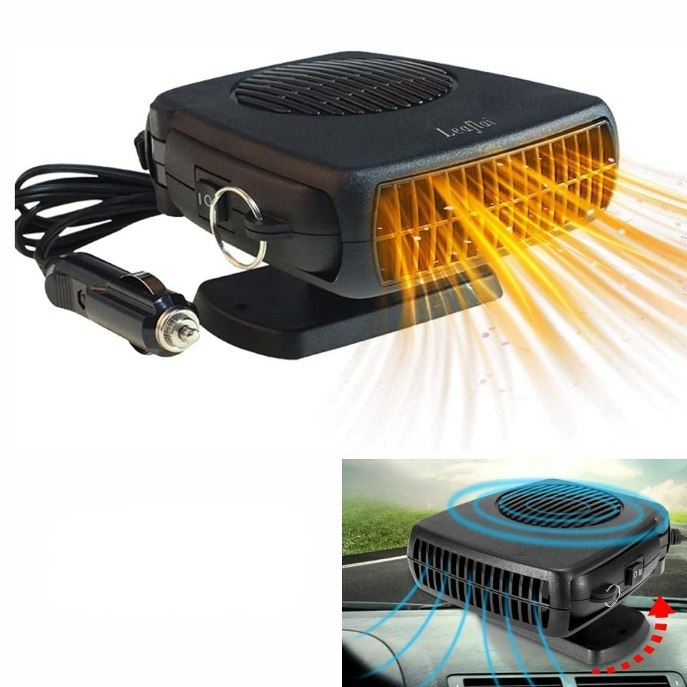 Ceramic Car Heater Fan with Dual Mode Operation and Extended Cable for 12V Vehicles