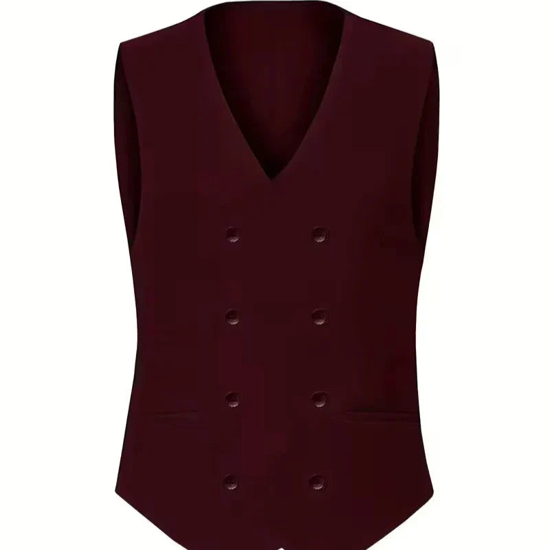 Get ready for any event with this slim fit double-breasted 3-piece suit for men, featuring a waistcoat.