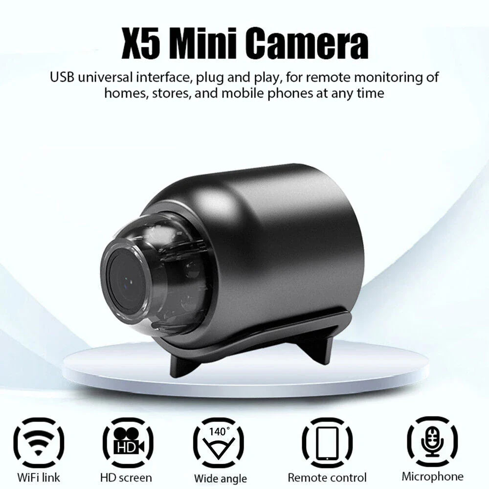 Compact Home Security Camera with 1080P Live Viewing and Infrared Night Vision