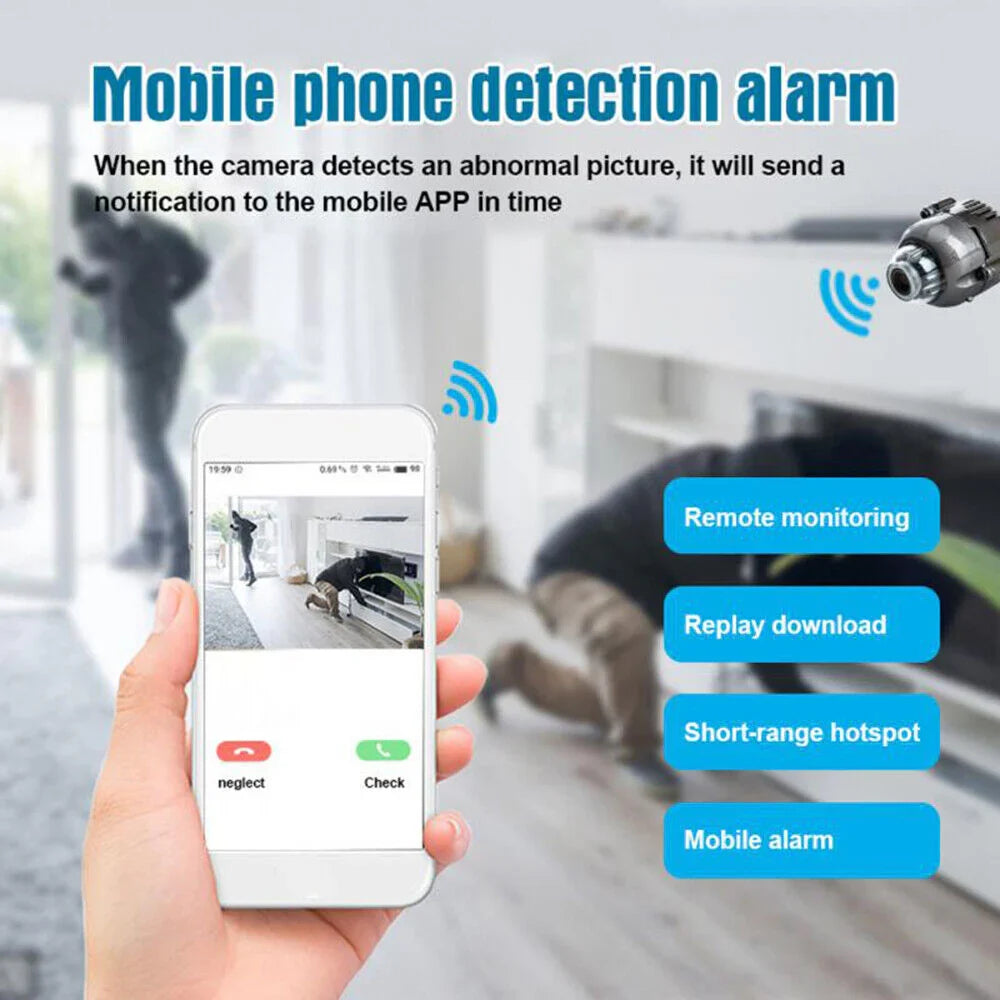 Compact Home Security Camera with 1080P Live Viewing and Infrared Night Vision
