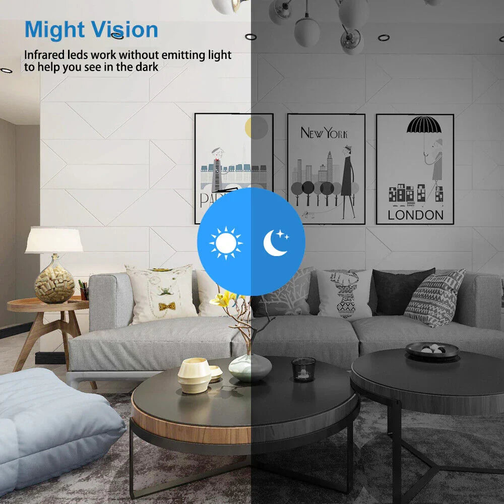 Compact Home Security Camera with 1080P Live Viewing and Infrared Night Vision